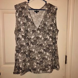 Gap Sleeveless Animal Print Top
